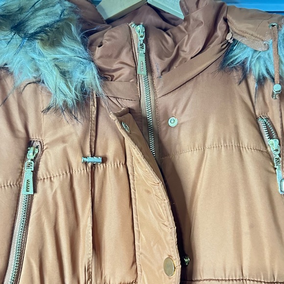 Women's Orange Quilted Coat - Picture 3 of 9